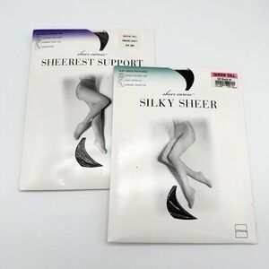 Lot 2 JCPenney Silky Sheer & Sheerest Support Pantyhose Queen Tall Sheer Caress‎